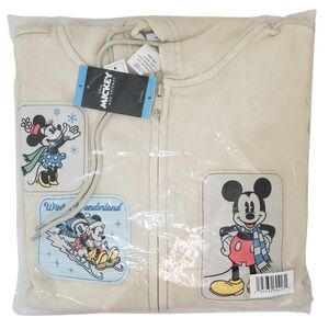 Character Full-Zip Hoodie Sweatshirt Women Winter Wonderland Mickey Mouse NWT
